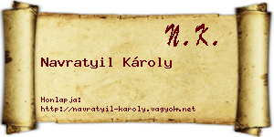 Navratyil Károly névjegykártya