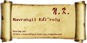 Navratyil Károly névjegykártya